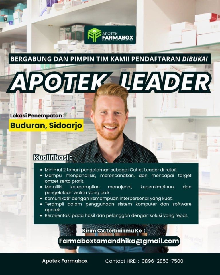Lowongan Kerja Apotek Leader Farmabox Sidoarjo