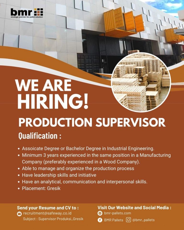 Lowongan Kerja Supervisor Produksi PT Bumi Mandiri Resource (Safeway Group) Gresik