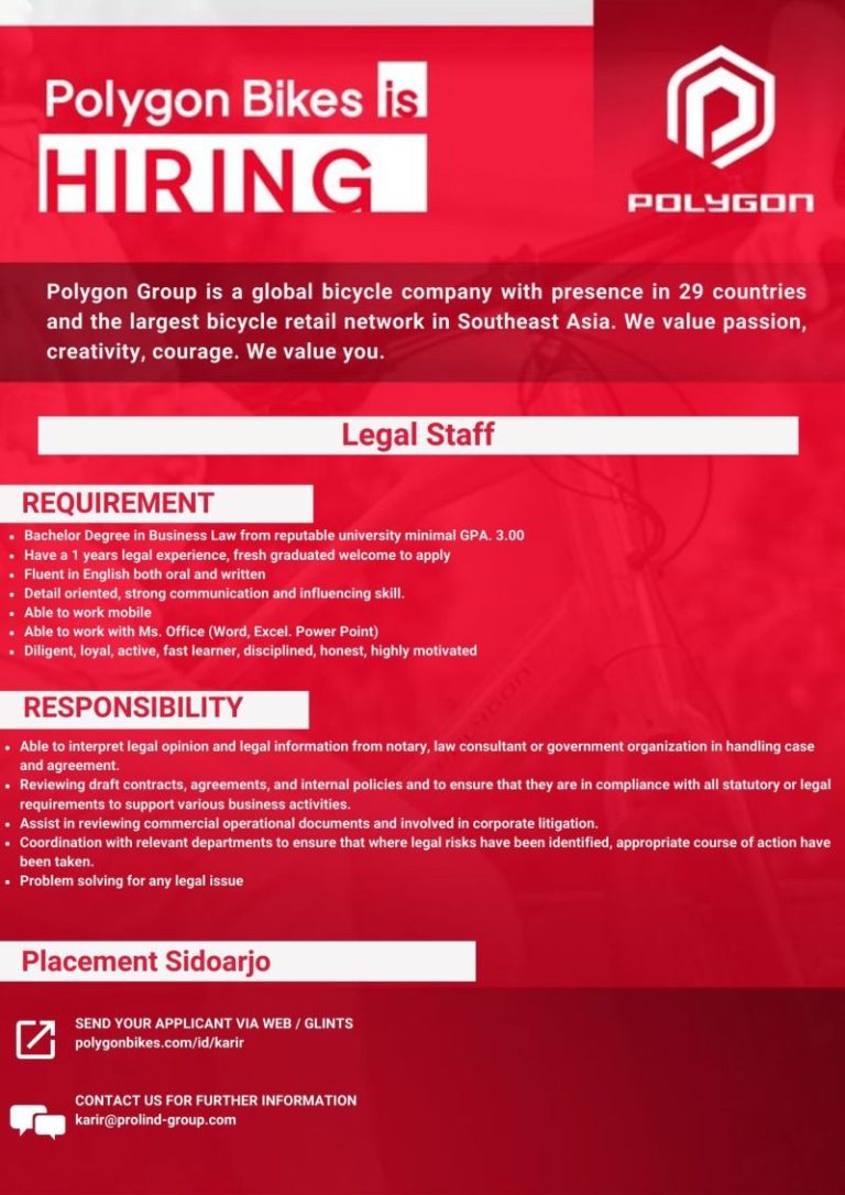 Lowongan Legal Staff Polygon Group Sidoarjo 